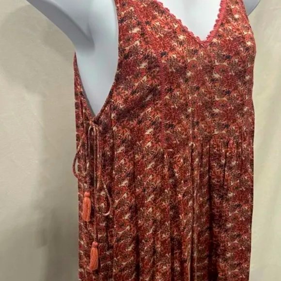 ZARA Trafaluc Rust Floral Flower Romper Skort Dress Small - Picture 5 of 16